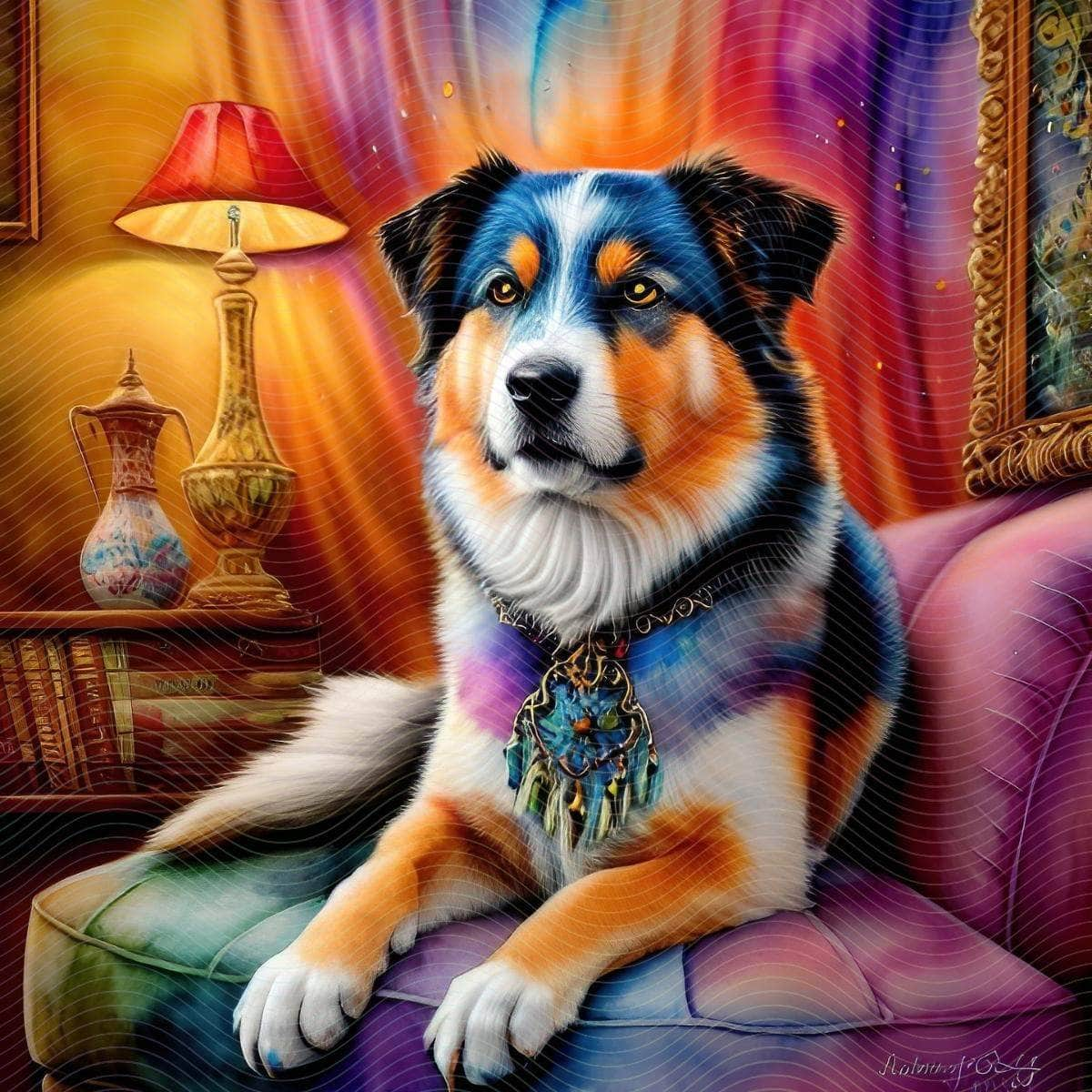 Portrait Painting of a Noble Dog