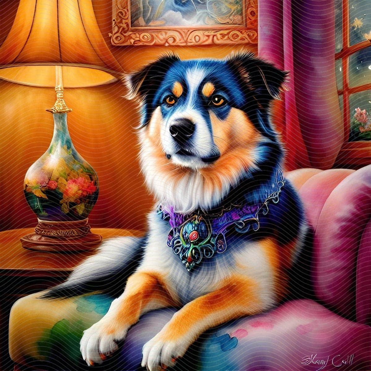 Portrait Painting of a Noble Dog