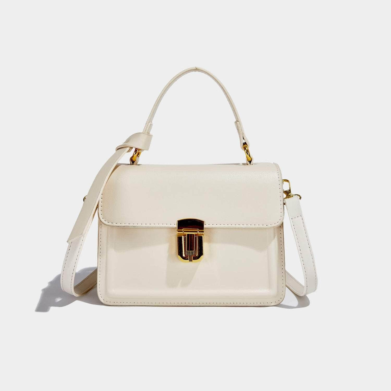 Premium Leather Crossbody Shoulder Handbag White