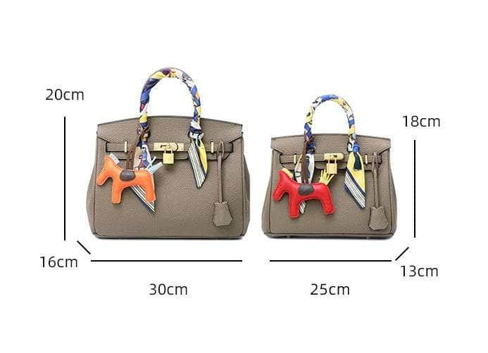 Premium PU Leather Handbag with Twilly Bag Charm