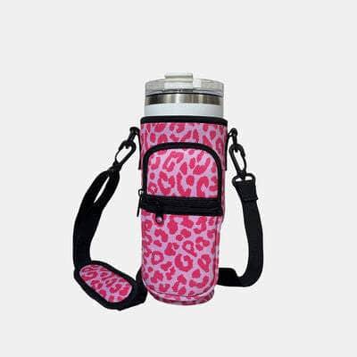 Printed Insulated Tumbler Cup Sleeve With Adjustable Shoulder Strap k04 / One Size