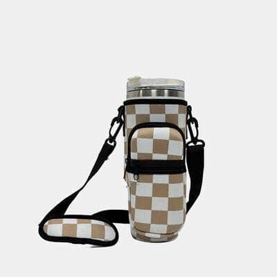 Printed Insulated Tumbler Cup Sleeve With Adjustable Shoulder Strap k06 / One Size