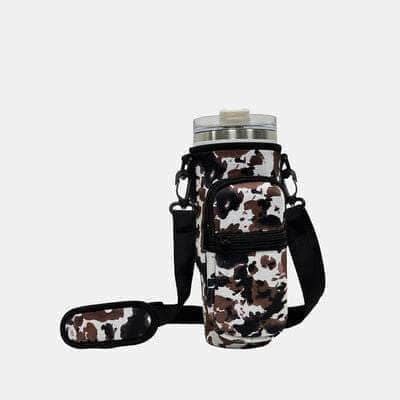 Printed Insulated Tumbler Cup Sleeve With Adjustable Shoulder Strap k07 / One Size