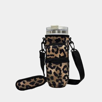 Printed Insulated Tumbler Cup Sleeve With Adjustable Shoulder Strap k09 / One Size