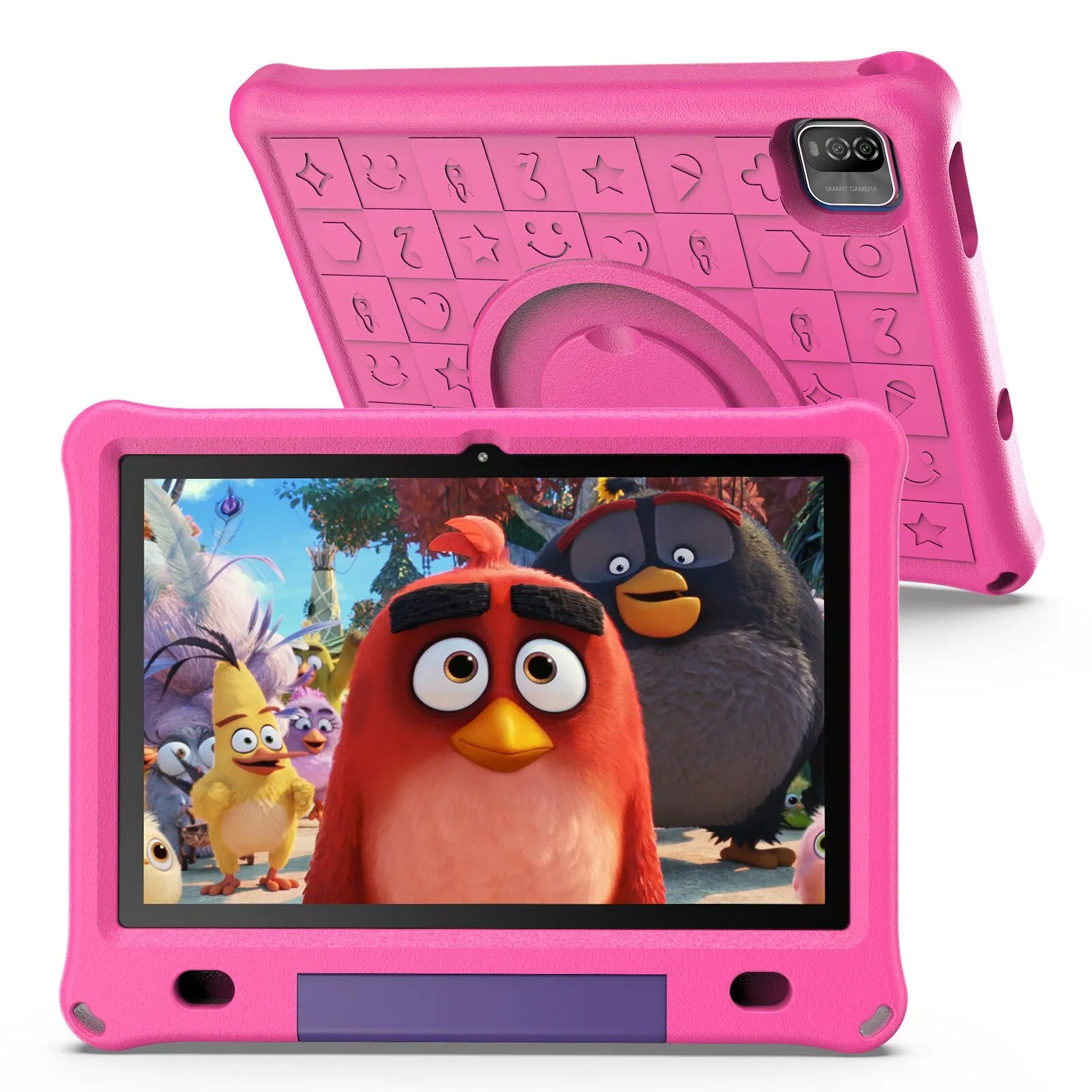 Pritom 10.1 Inch Kids Tablet - Android 12, WIFI 6, Quad Core Processor, 3GB RAM, 64GB ROM, YouTube with EVA Protective Case European regulations / Rose Pink