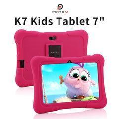 PRITOM 7 Inch Kids Tablet - Quad Core, Android 10, 32GB, WiFi, Bluetooth, Educational Software Installed