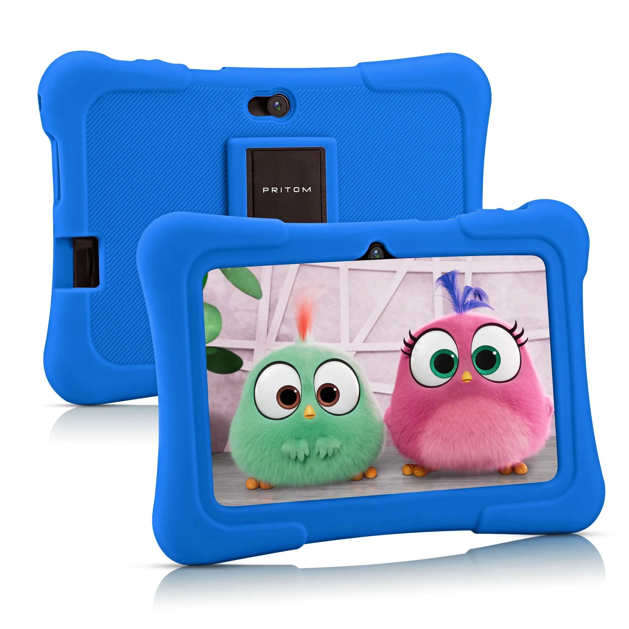 PRITOM 7 Inch Kids Tablet - Quad Core, Android 10, 32GB, WiFi, Bluetooth, Educational Software Installed EU / dark blue