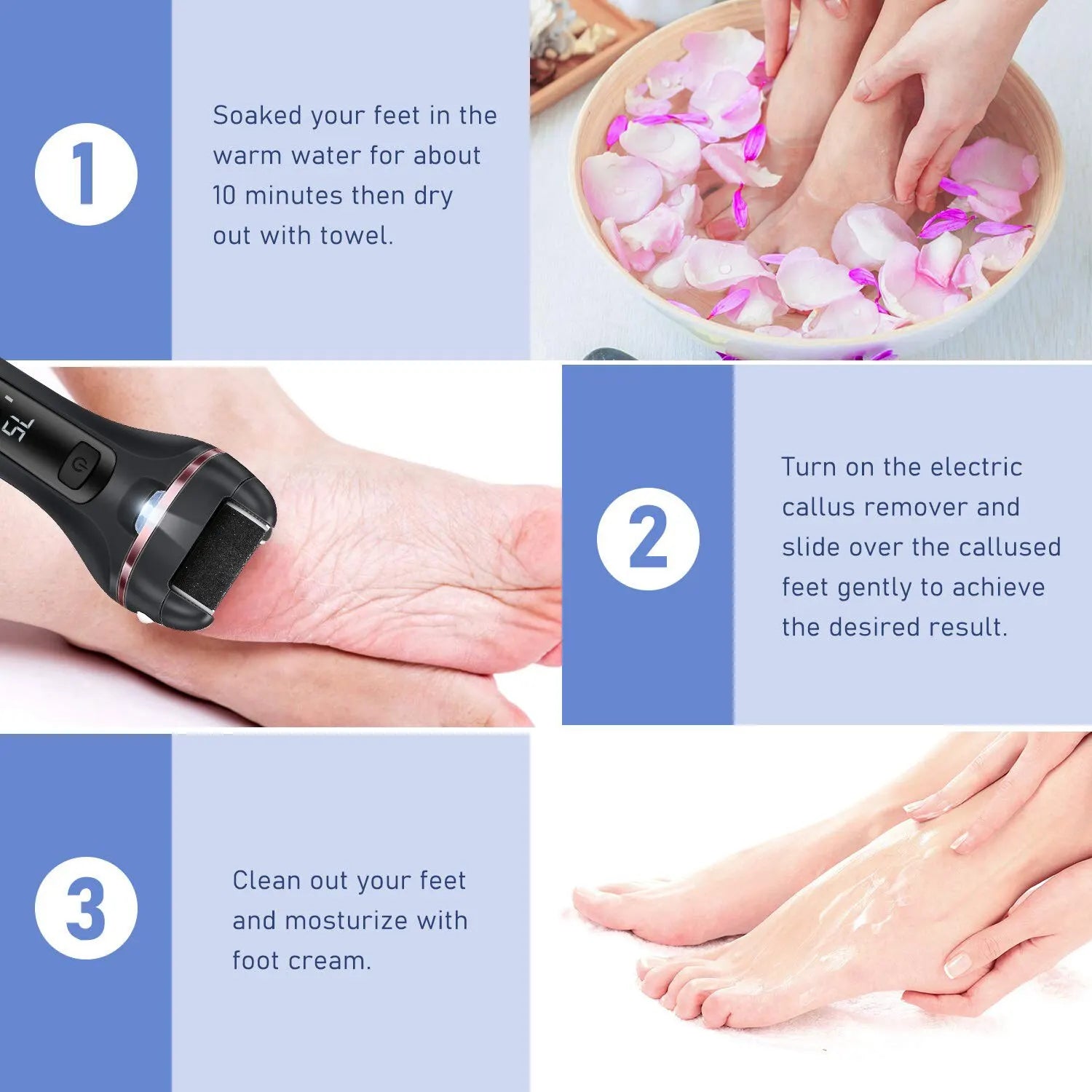 Professional Electric Pedicure Tools: Foot File for Heels, Callus Remover