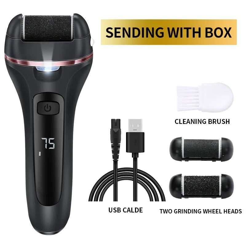 Professional Electric Pedicure Tools: Foot File for Heels, Callus Remover Black