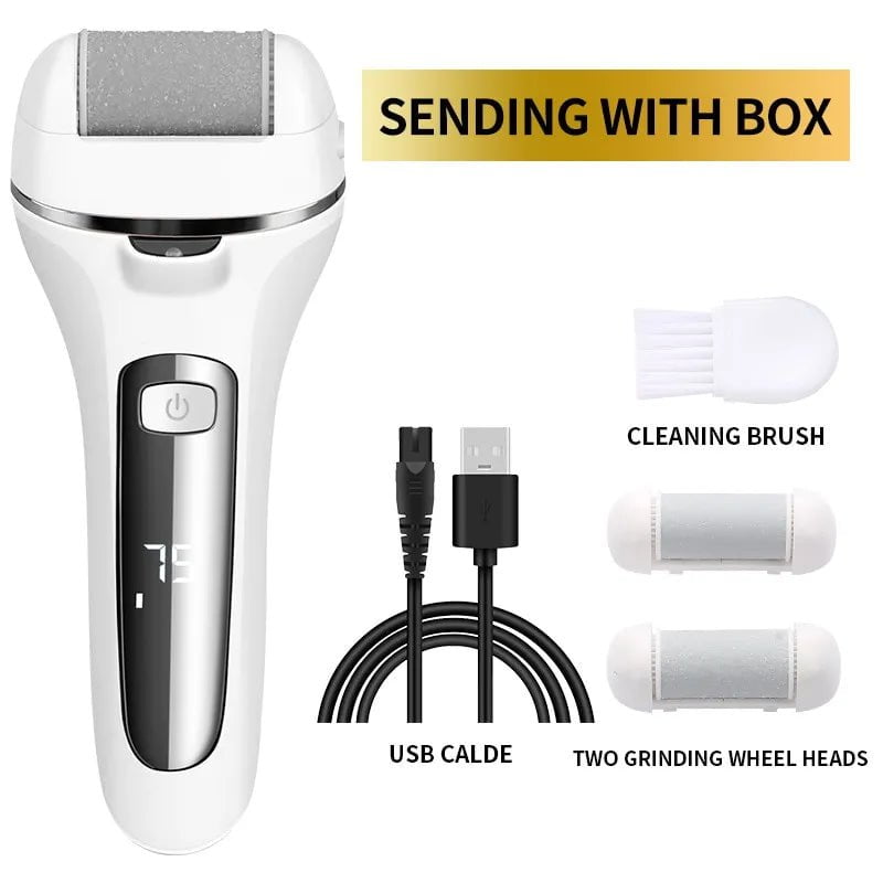 Professional Electric Pedicure Tools: Foot File for Heels, Callus Remover White