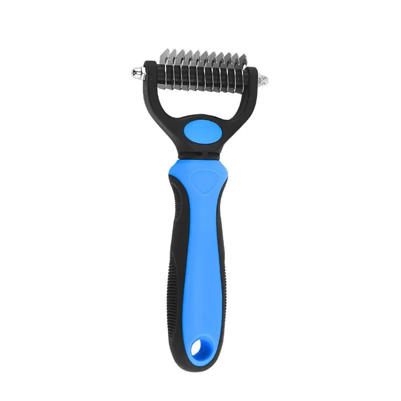 Professional Pet Deshedding Brush - Effectively removes dog and cat hair knots, ideal for grooming and shedding control 1018-Blue S