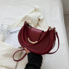 PU Leather Hobo Bag Red