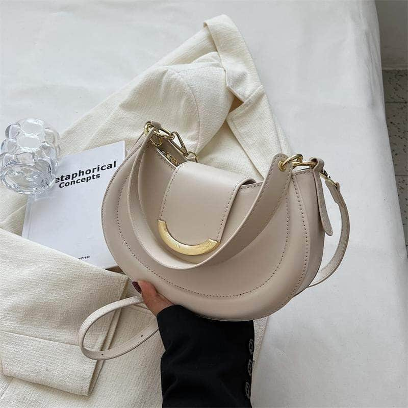 PU Leather Hobo Bag White