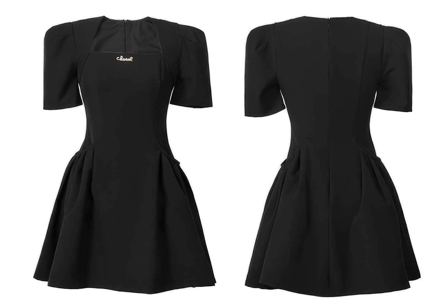 Puff Short Sleeve A-Line Mini Dress