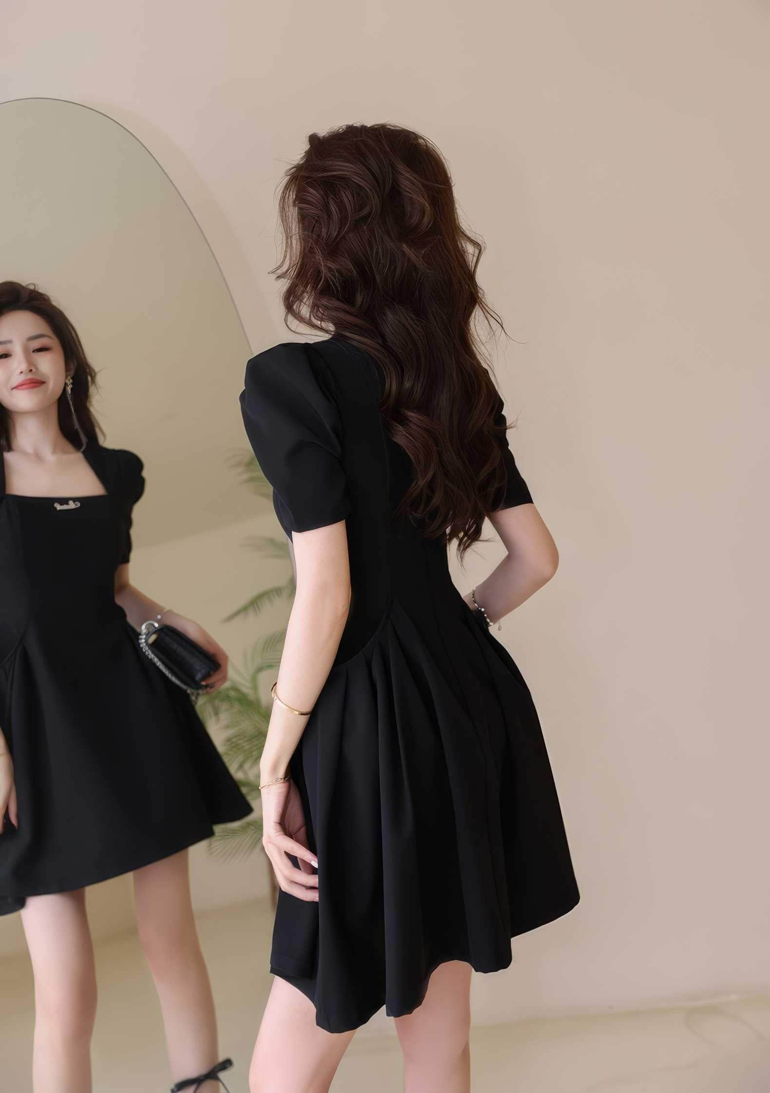 Puff Short Sleeve A-Line Mini Dress