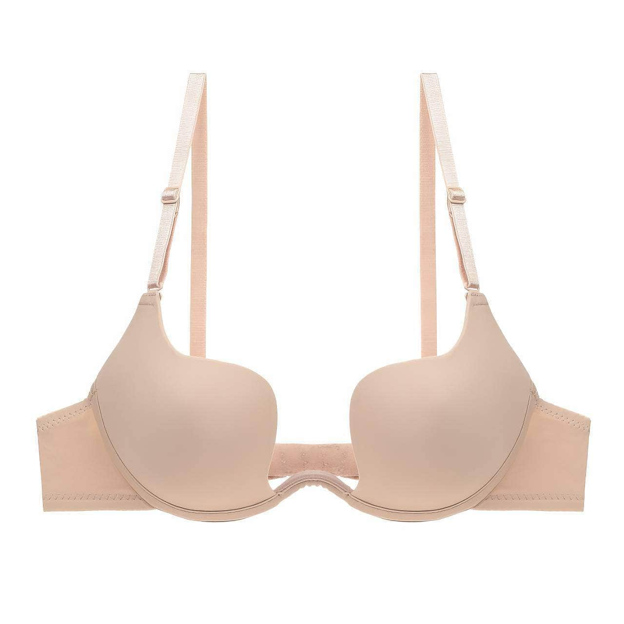 Push-Up Smooth Solid Color Bra 70A / Bisque