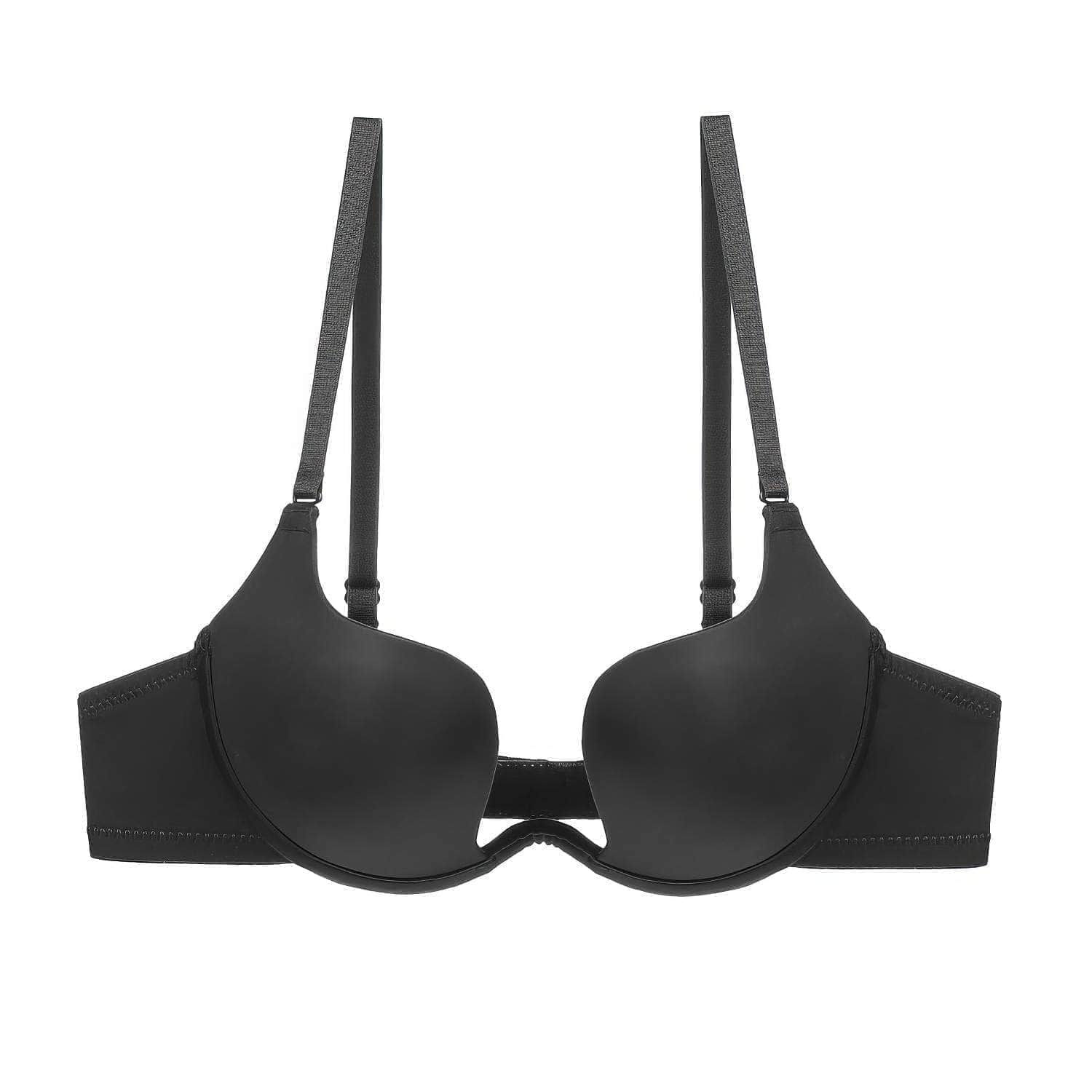 Push-Up Smooth Solid Color Bra 70A / Black