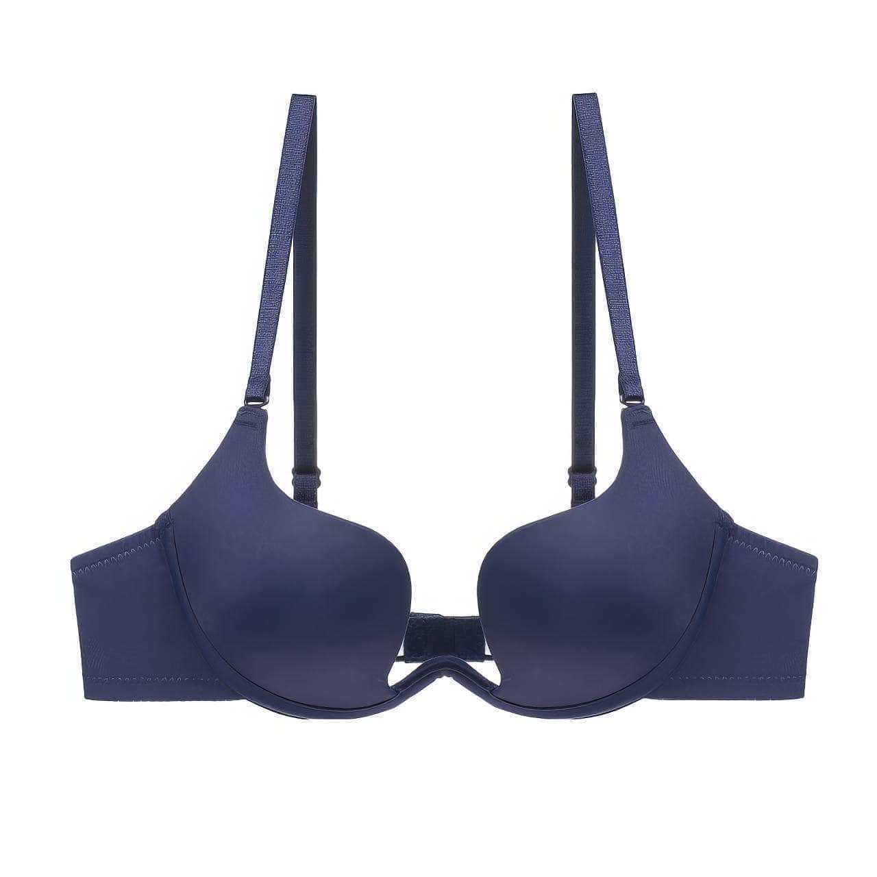 Push-Up Smooth Solid Color Bra 70A / Blue