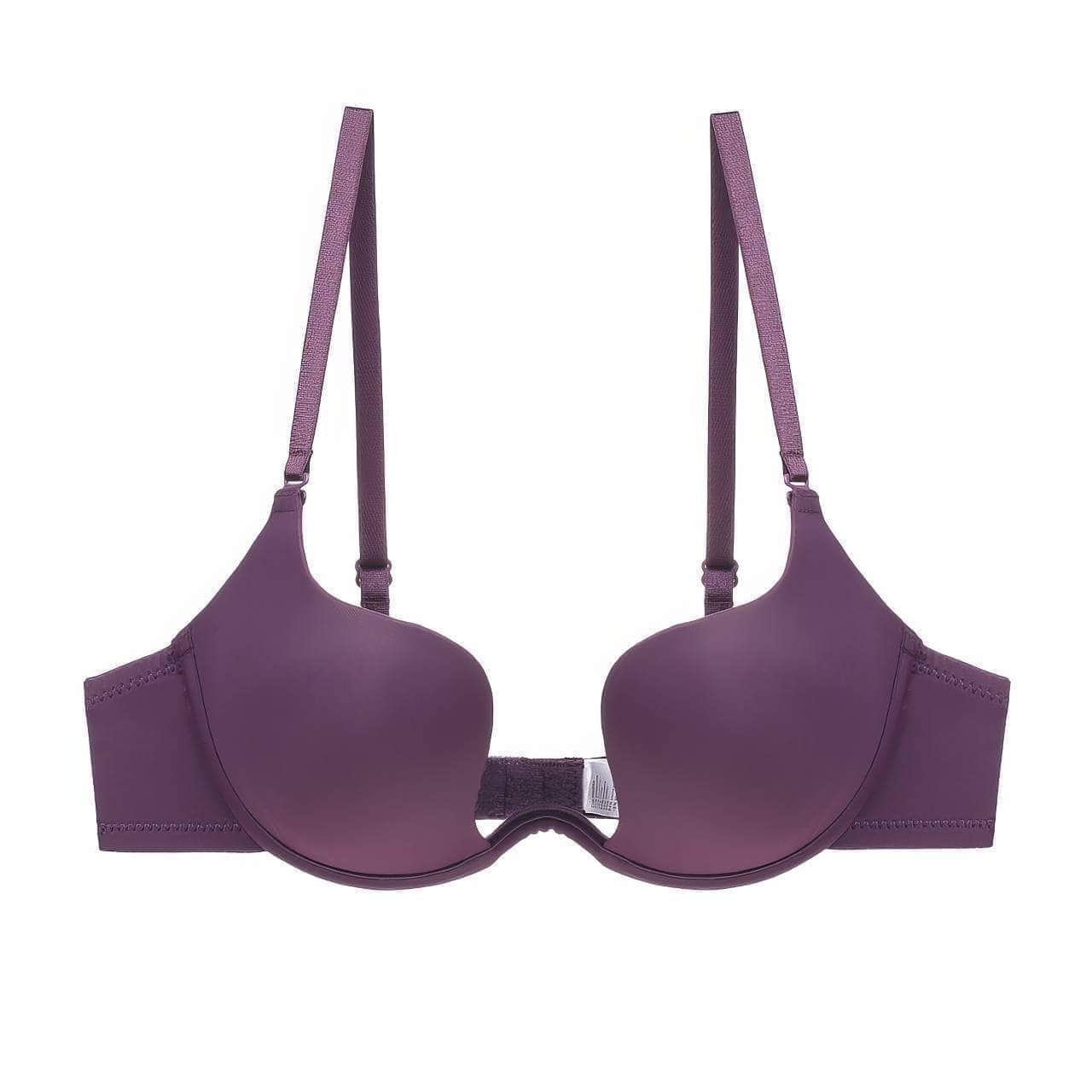 Push-Up Smooth Solid Color Bra 70A / Purple