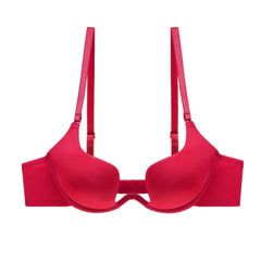 Push-Up Smooth Solid Color Bra 70A / Red