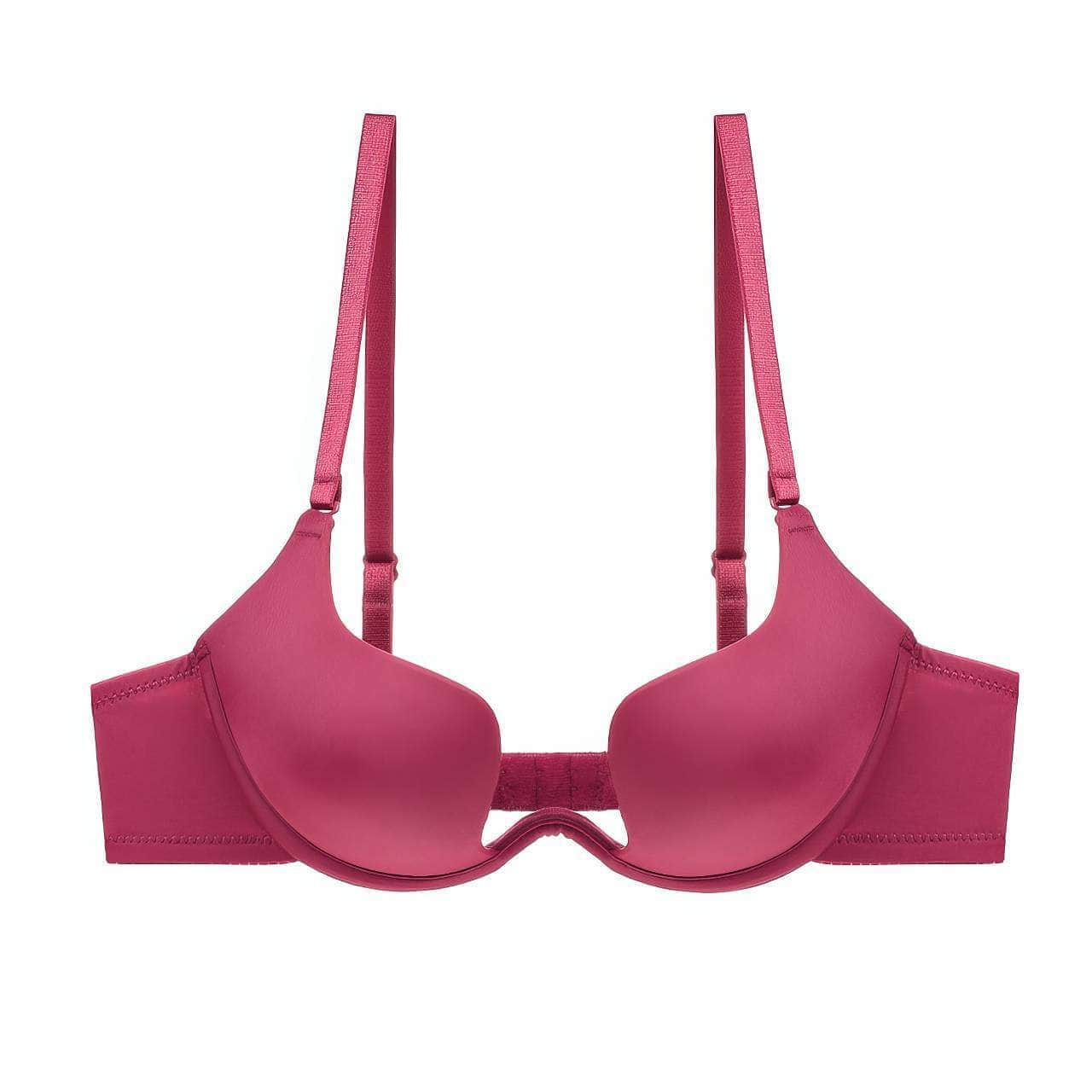 Push-Up Smooth Solid Color Bra 85E / DeepPink