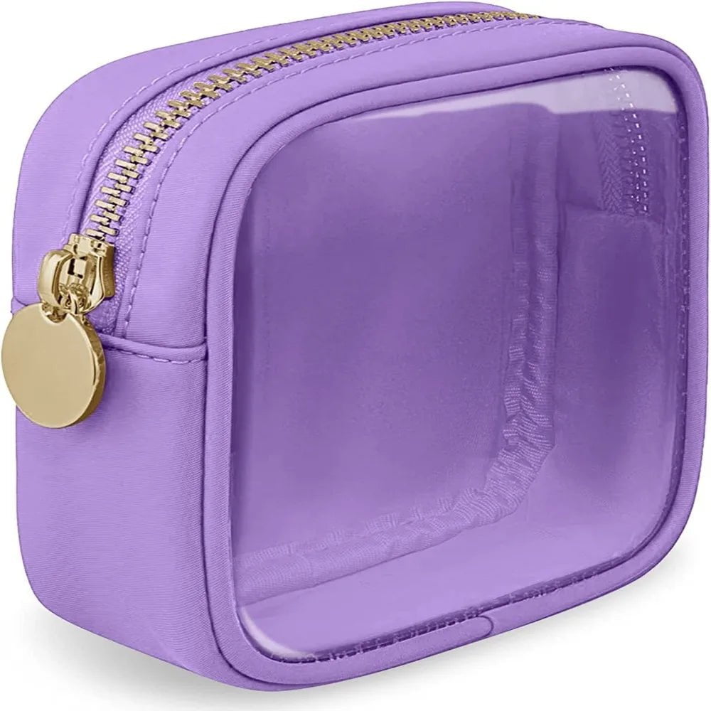 PVC Cosmetic Bag with Zipper - Multi-functional, Waterproof Makeup Organizer, Small Storage Pouch for Women purple
