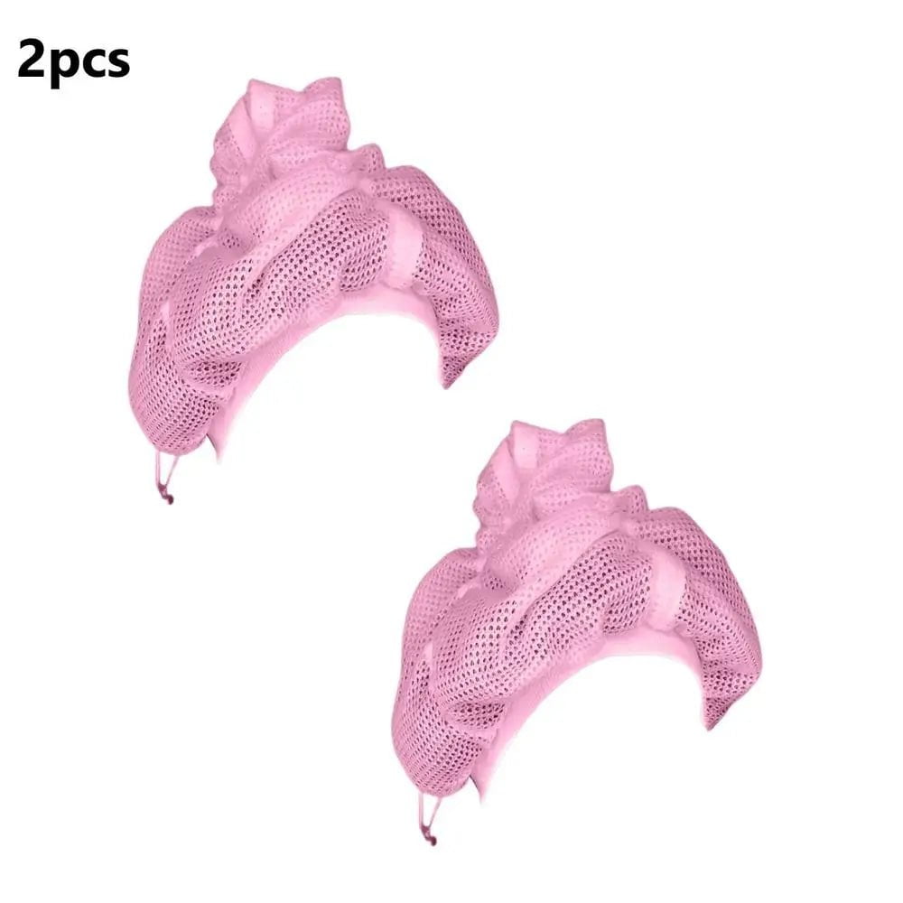Quick-Drying Adjustable Net Plopping Caps 2pcs Pink