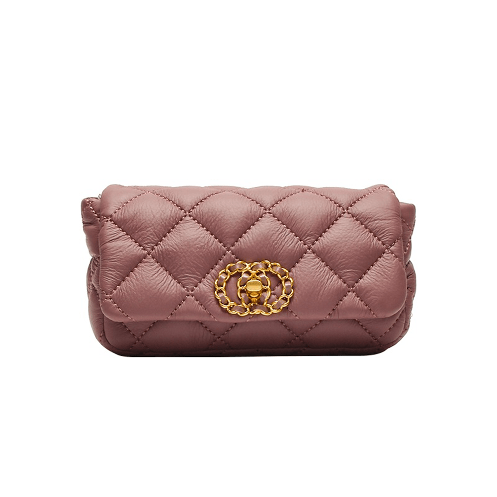 Quilted Chain Accent Shoulder Flap Bag