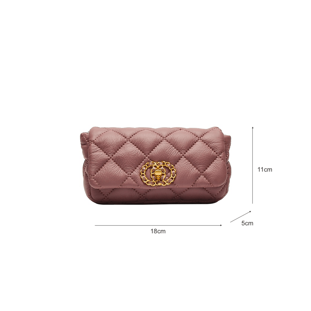 Quilted Chain Accent Shoulder Flap Bag