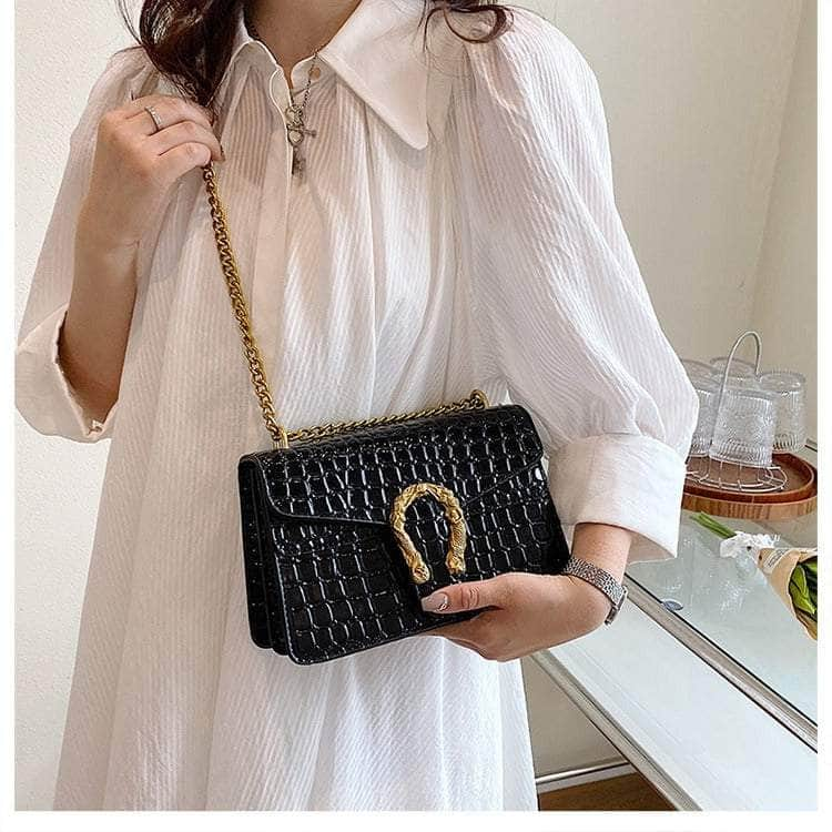 Quilted Crossbody Shoulder Leather Chain Purse