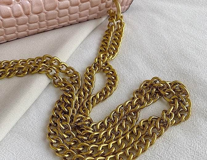 Quilted Crossbody Shoulder Leather Chain Purse