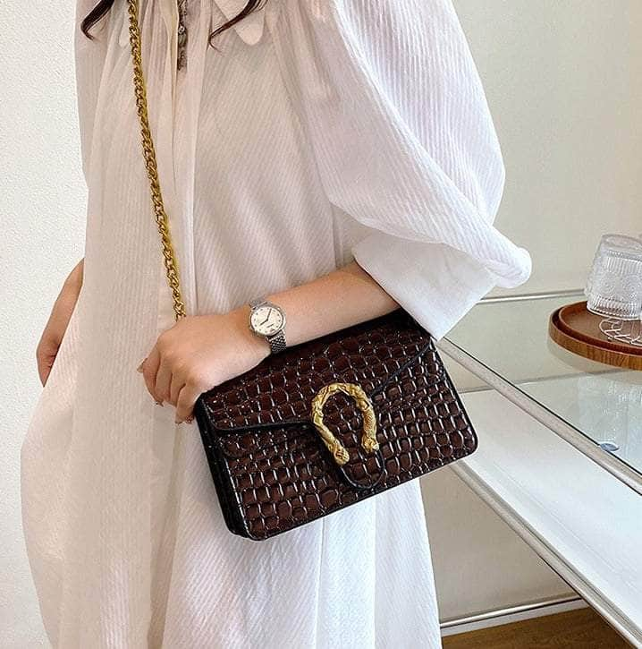 Quilted Crossbody Shoulder Leather Chain Purse