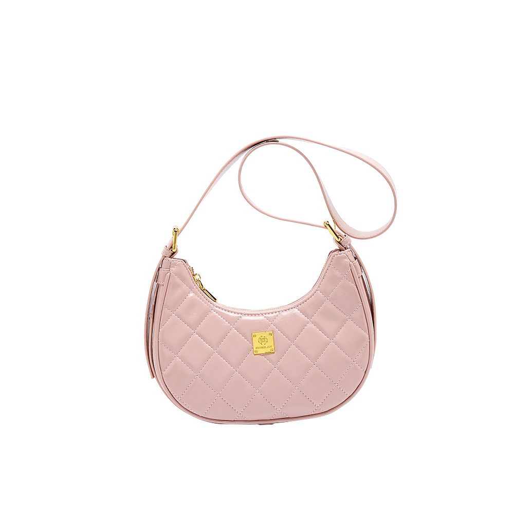 Quilted Half-moon Shape Crossbody Bag