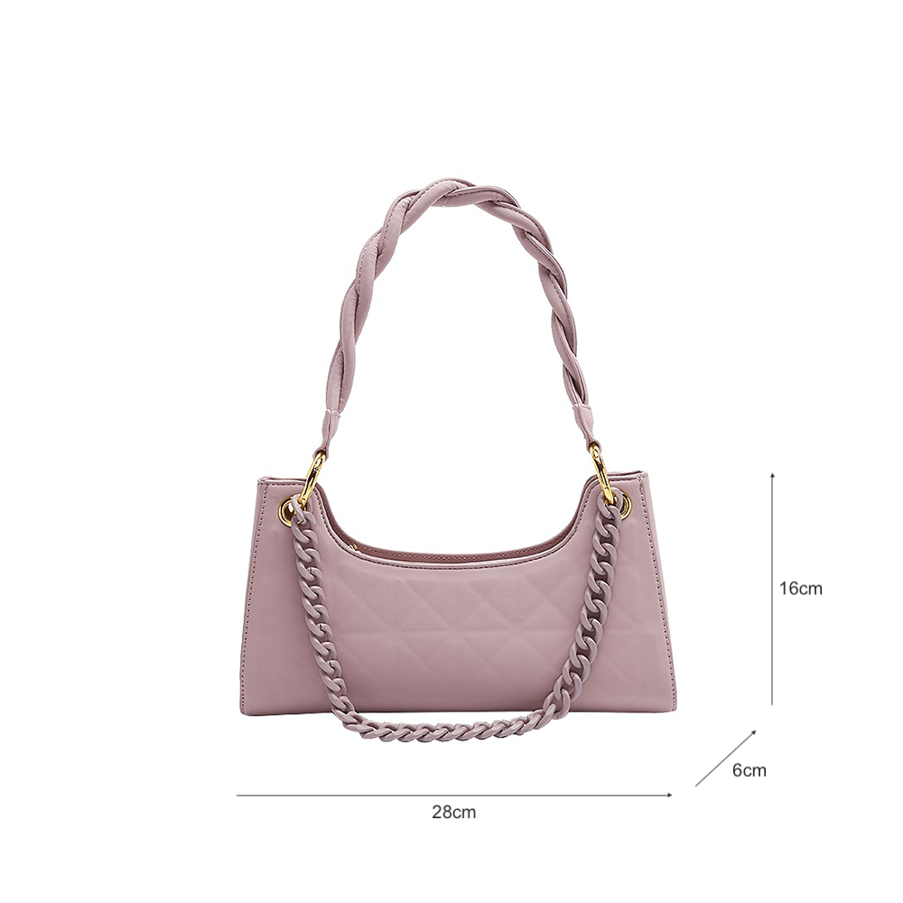 Quilted Shoulder Bag with Twisted Top Handle