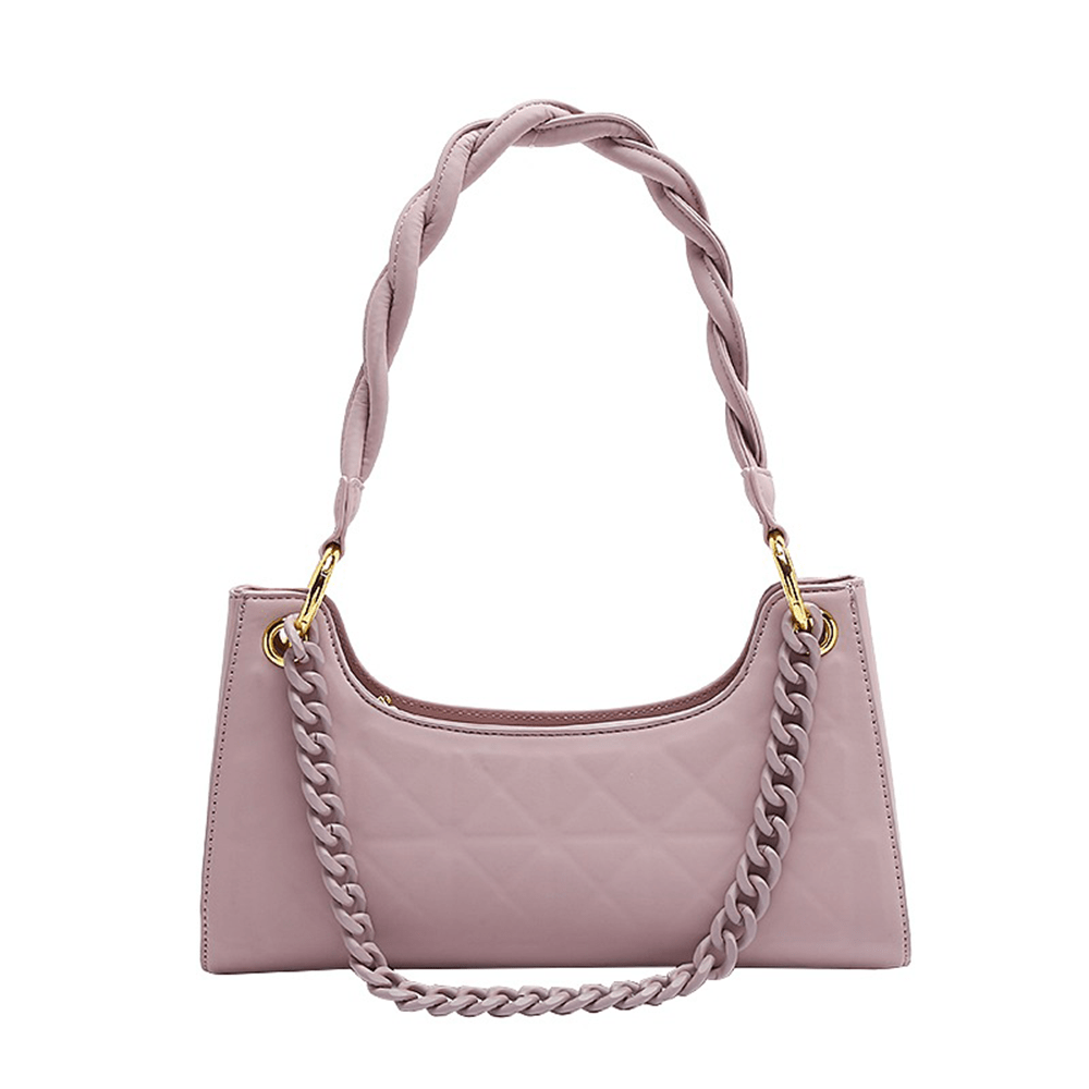 Quilted Shoulder Bag with Twisted Top Handle