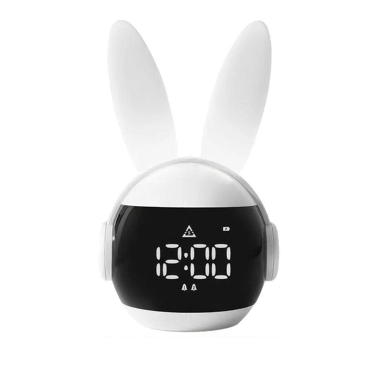 Rabbit Alarm Clock Rainbow Animal Lamp - Three Wake-Up Modes, Rechargeable Bedside Clock with Creative Timing Night Light for Bedroom