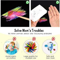 Rainbow Scratch Mini Notes - 100/10pcs Paper Pad Cards with 2 Stylus, 2 Drawing Stencil