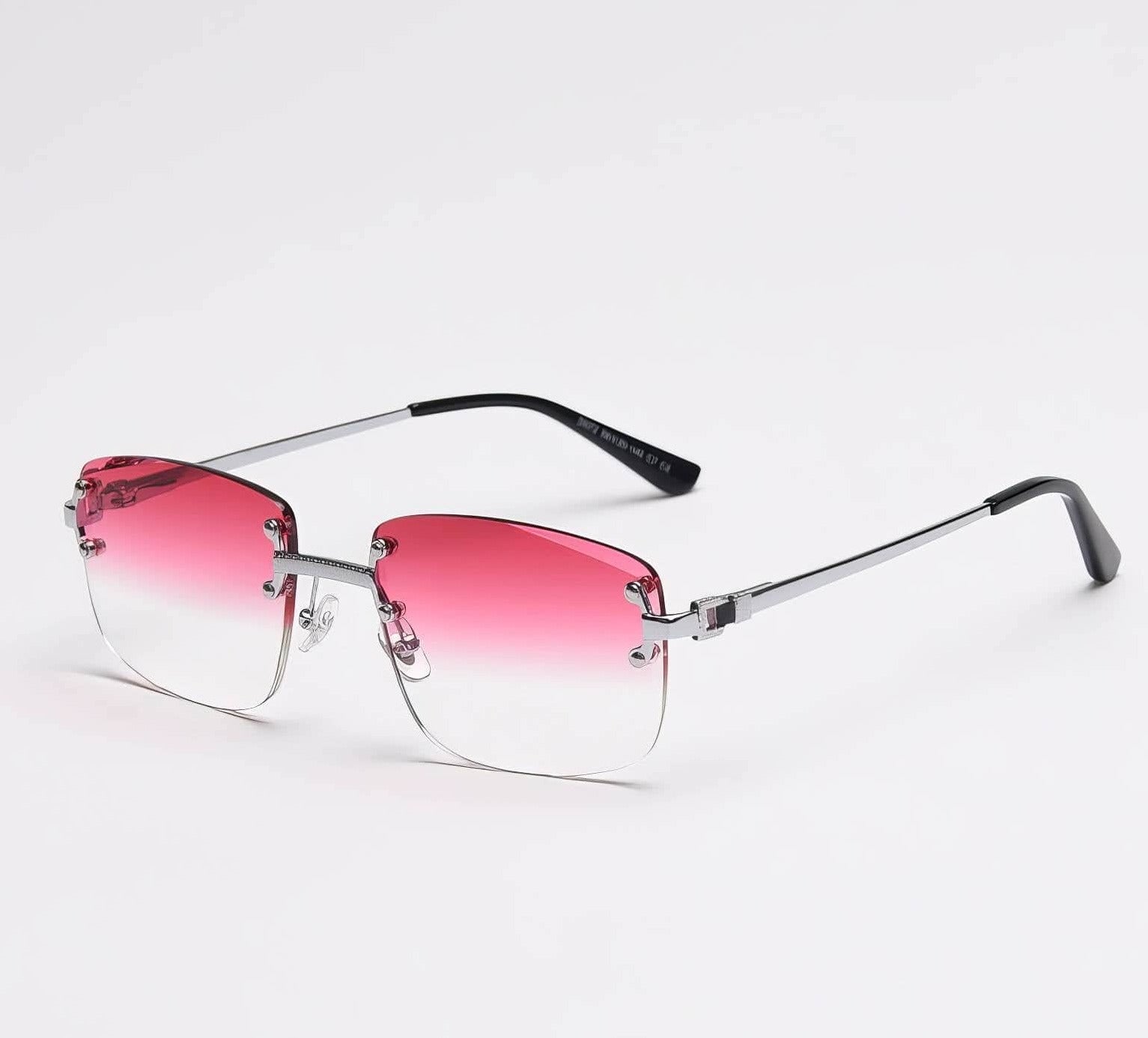 Rectangular Slim Ultra Eyewear Red/Silver / Resin