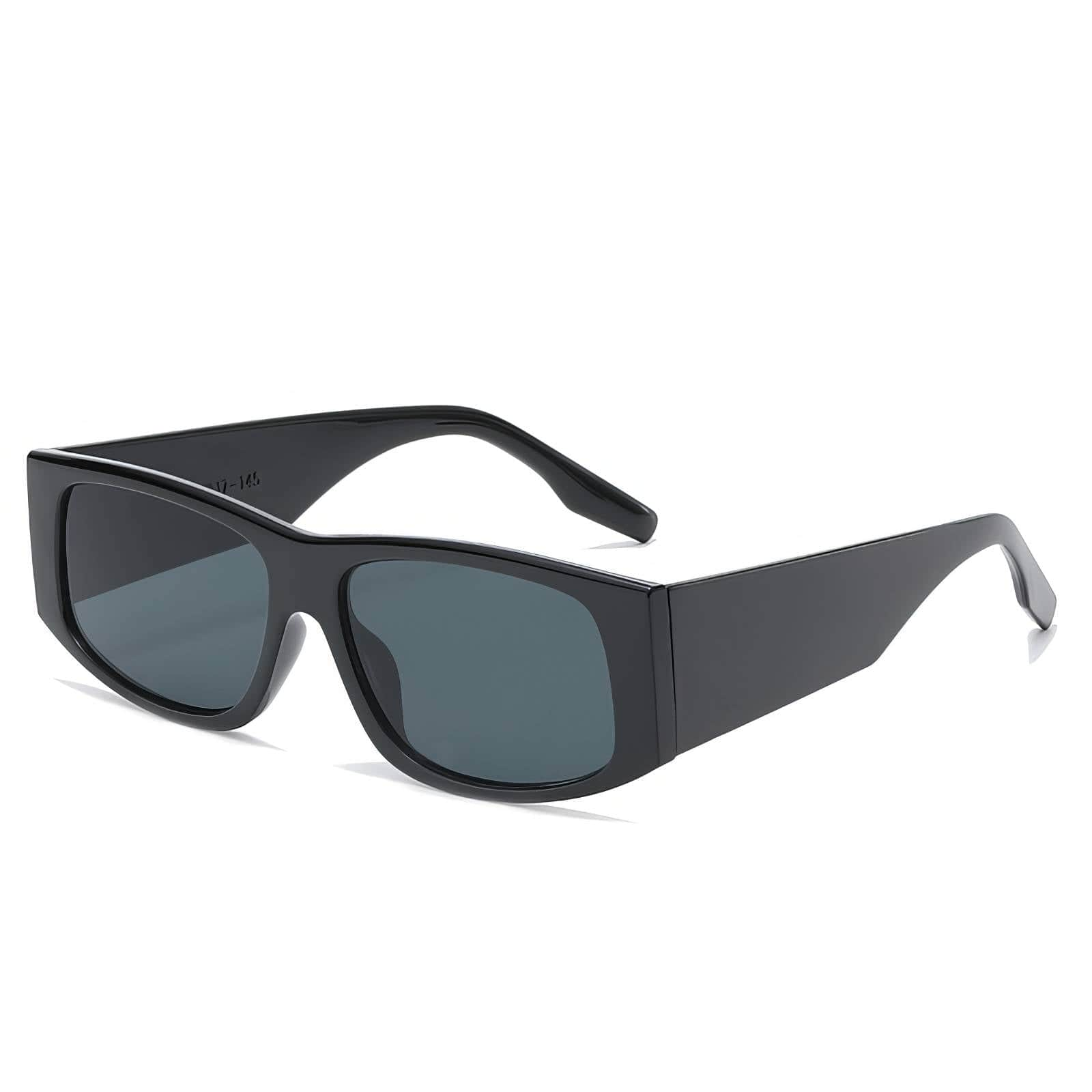 Rectangular Trendy Eyewear Black/Gray / Resin