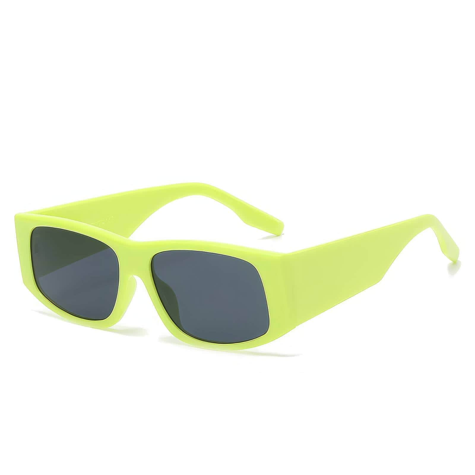 Rectangular Trendy Eyewear Green/Gray / Resin