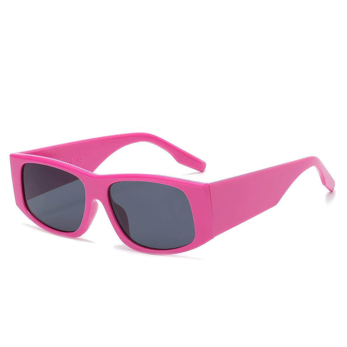 Rectangular Trendy Eyewear Pink/Gray / Resin