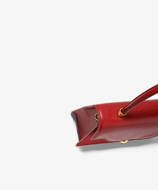 Red Retro Crossbody Leather Handbag