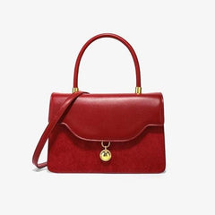 Red Retro Crossbody Leather Handbag