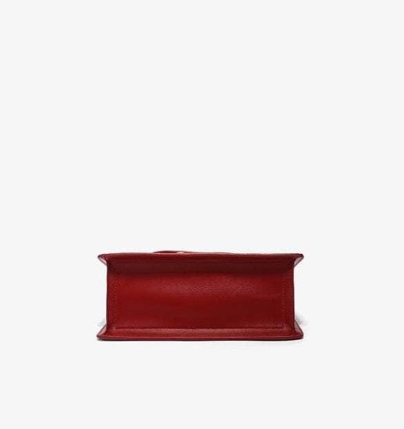 Red Retro Crossbody Leather Handbag