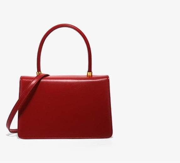 Red Retro Crossbody Leather Handbag