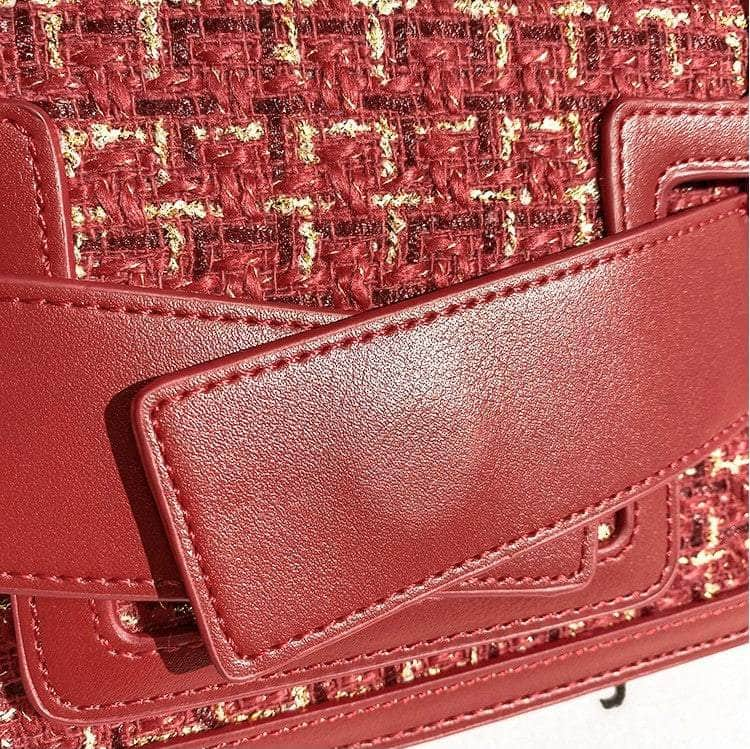 Red Tweed Classy Crossbody Bag