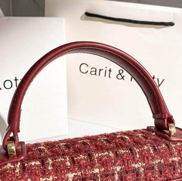 Red Tweed Classy Crossbody Bag