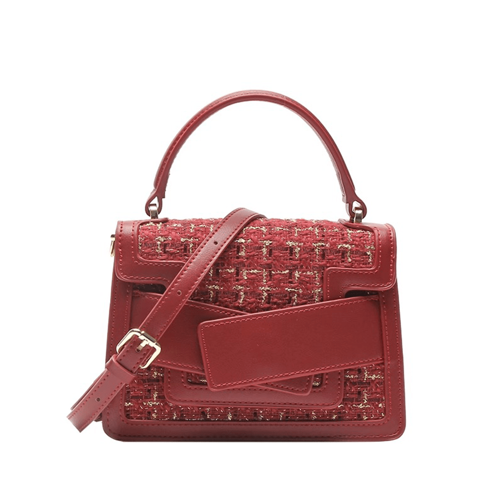 Red Tweed Classy Crossbody Bag