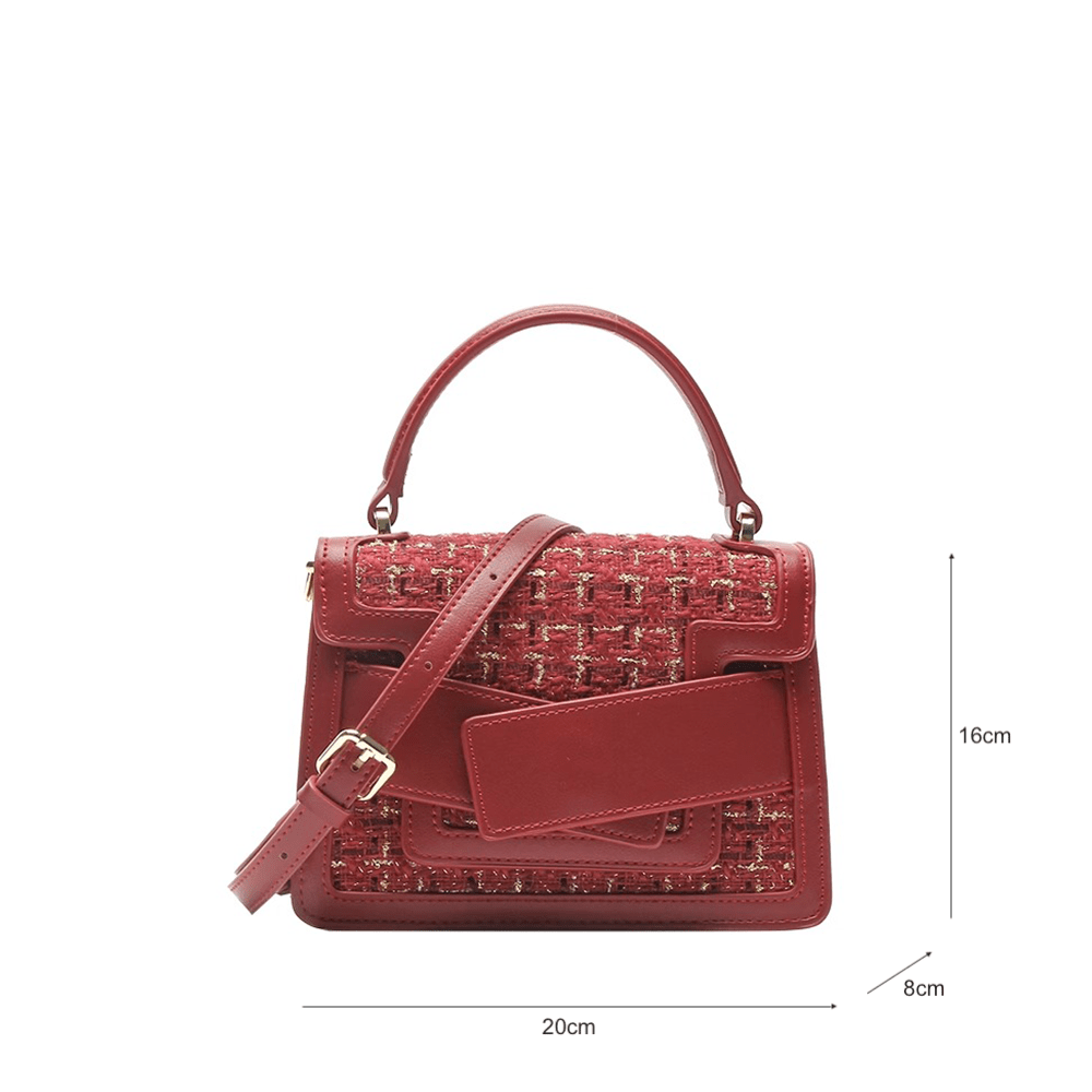 Red Tweed Classy Crossbody Bag