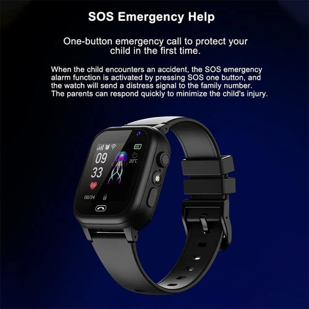 Relojes Kids 4G Smart Watch: SOS, GPS Location, Video Call, Sim Card, Camera, Waterproof - Smartwatch for Boys and Girls